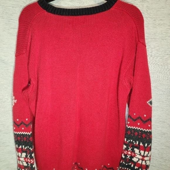 Vintage Stitch in Time North Crest Christmas Button Up Knit Cardigan L/XL - Picture 6 of 7